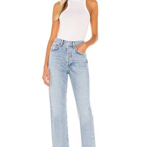 AGOLDE HIGH RISE LOOSE FIT SNAPSHOT. Light Blue Women's Jeans